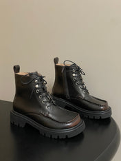 LOEWE 26S ANKLE BOOTS IN DARK BROWN CALFSKIN