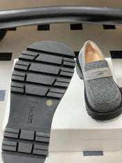 LOEWE 26S LOAFER IN GRAY FABRIC