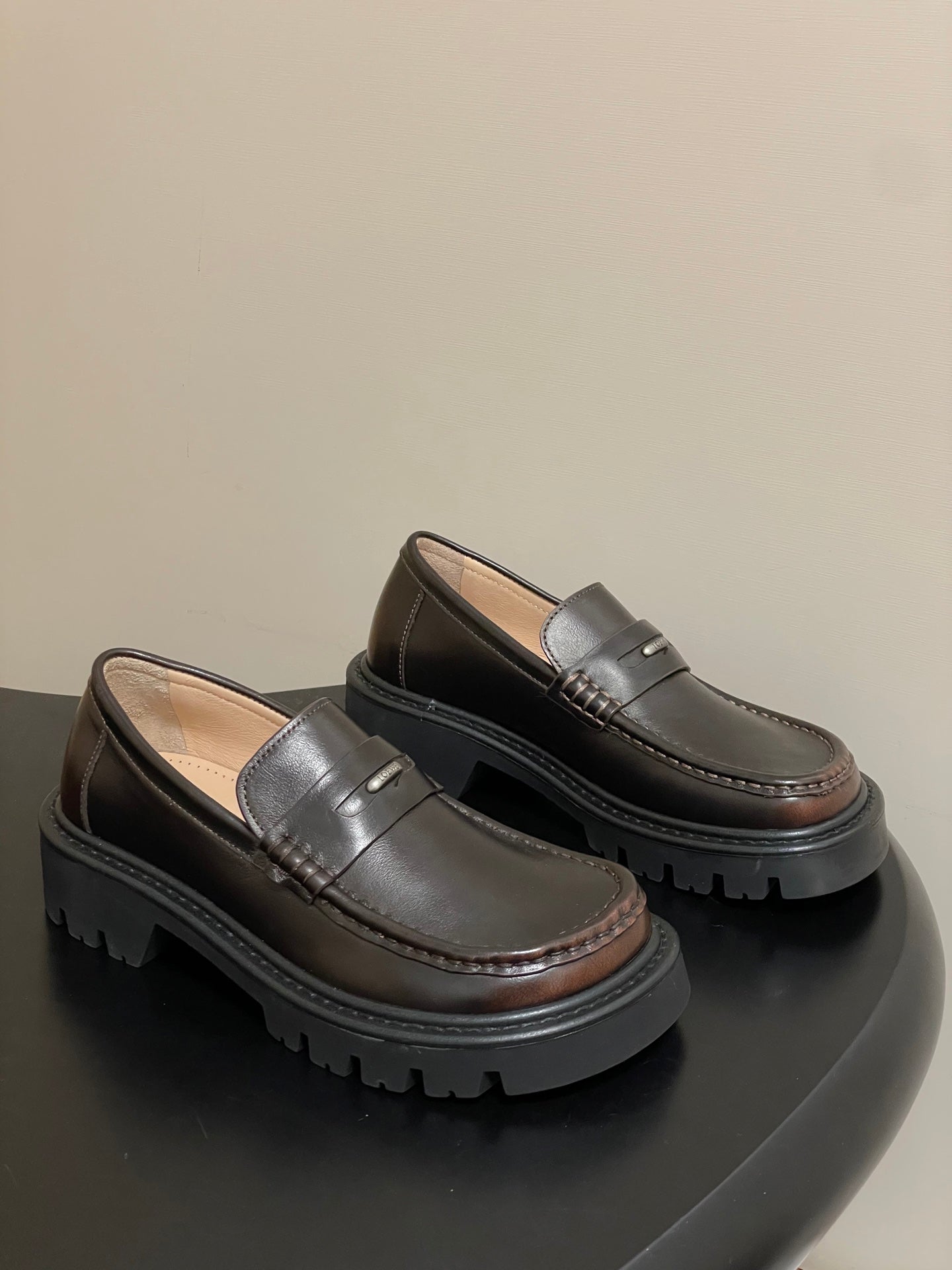 LOEWE 26S LOAFER IN DARK BROWN CALFSKIN