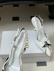 DIOR 26S SLINGBACK HIGH HEELS 100 MM IN WHITE CALFSKIN