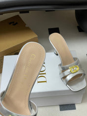 DIOR 26S HIGH HEEL SANDALS 80 MM IN SILVER CALFSKIN