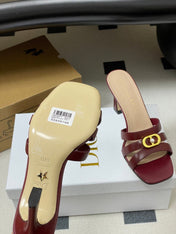 DIOR 26S HIGH HEEL SANDALS 80 MM IN DARK RED CALFSKIN