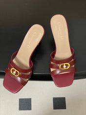 DIOR 26S HIGH HEEL SANDALS 80 MM IN DARK RED CALFSKIN
