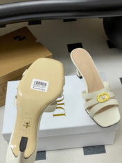 DIOR 26S HIGH HEEL SANDALS 80 MM IN WHITE CALFSKIN