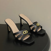 DIOR 26S HIGH HEEL SANDALS 80 MM IN BLACK CALFSKIN