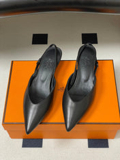 HM 26S NICOLE SLINGBACK 40MM IN BLACK CALFSKIN SILVER HARDWARE