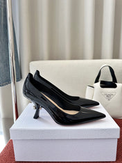 DIOR TRIBALES HIGH HEELS 80 MM 25S IN BLACK GLOSSY LEATHER