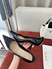 DIOR TRIBALES HIGH HEELS 80 MM 25S IN BLACK GLOSSY LEATHER