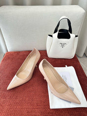 DIOR TRIBALES HIGH HEELS 80 MM 25S IN BEIGE GLOSSY LEATHER