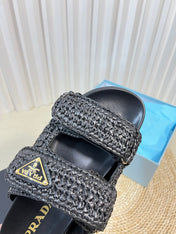 Pra Raffia Cork Slide 40 Black