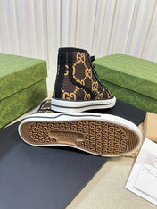 GG Tennis 1977 High Top Sneaker  Black Brown Caro
