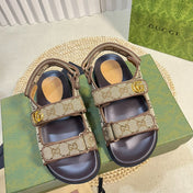 GG  Sandal With Double G Brown Caro
