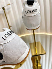 LOEWE 26S RUNNER 2.0 SNEAKERS IN WHITE FABRIC AND SUEDE