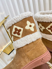 SNOWDROP FLAT ANKLE BOOTS IN CIDER BROWN SUEDE