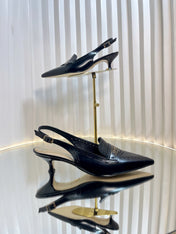 BOY SLINGBACK PUMP 35MM 25S IN BLACK CALFSKIN
