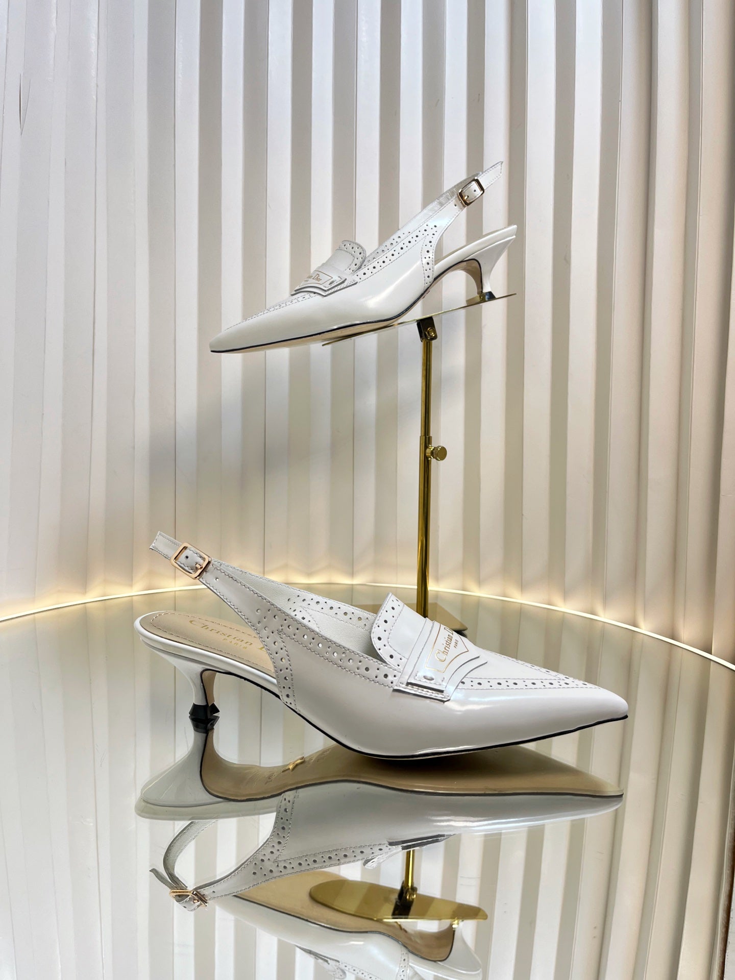 BOY SLINGBACK PUMP 35MM 25S IN WHITE CALFSKIN