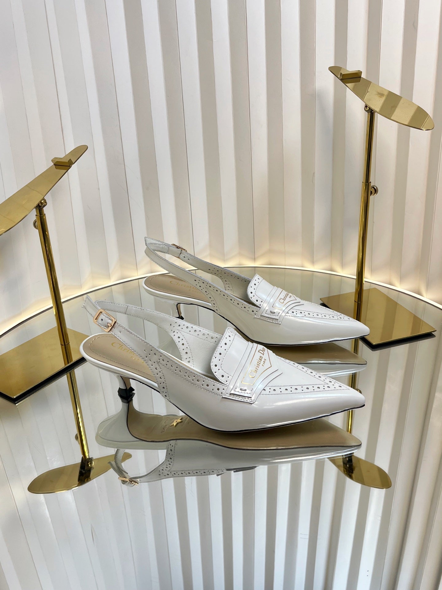 BOY SLINGBACK PUMP 35MM 25S IN WHITE CALFSKIN