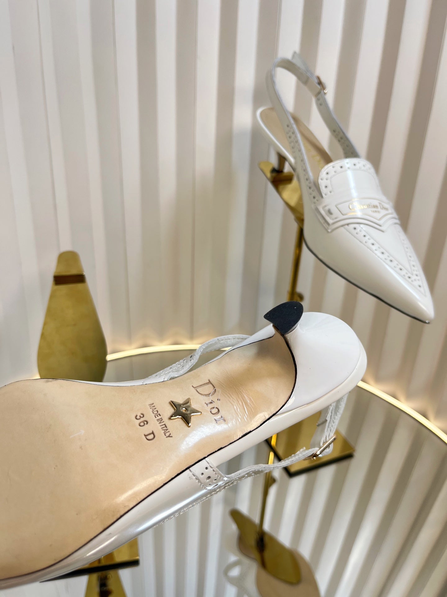 BOY SLINGBACK PUMP 35MM 25S IN WHITE CALFSKIN