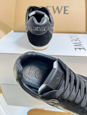 LOEWE 26S RUNNER 2.0 SNEAKERS IN BLACK CALFSKIN AND SUEDE