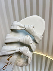 THREE STRAPS MULE IN WHITE CALFSKIN