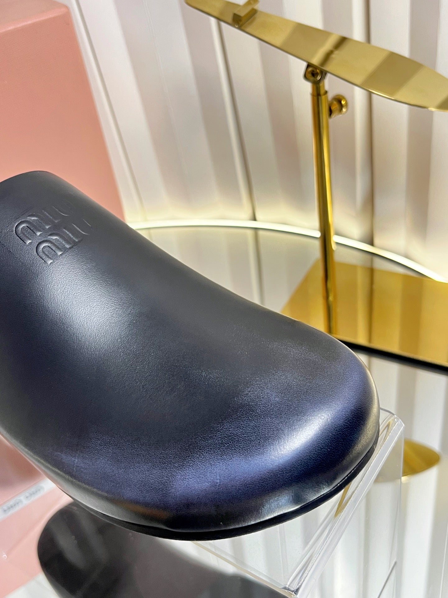 MIUMIU 26S CLOG MULES IN BLACK CALFSKIN