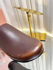 MIUMIU 26S CLOG MULES IN DARK BROWN CALFSKIN