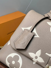 MADELEINE 30 IN BEIGE MONOGRAM CALFSKIN EMBOSSED LOGO