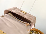 LV 25S GO-14 MM 23 IN LIGHT PINK QUILTED LAMBSKIN GOLD HARDWARE
