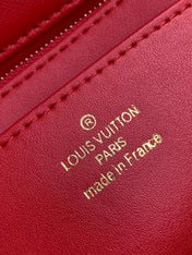 LV 25S GO-14 MM 23 IN CRIMSON RED QUILTED LAMBSKIN GOLD HARDWARE