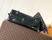 CARRYALL VIBE BAG 39 IN BLACK LAMBSKIN MONOGRAM PATTERN