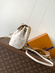 NANO NOÉ 19 IN WHITE MIX PINK MONOGRAM EMPREINTE CALFSKIN