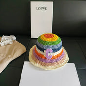 CELINE 26S RAINBOW WOVEN BUCKET HAT STYLE 6