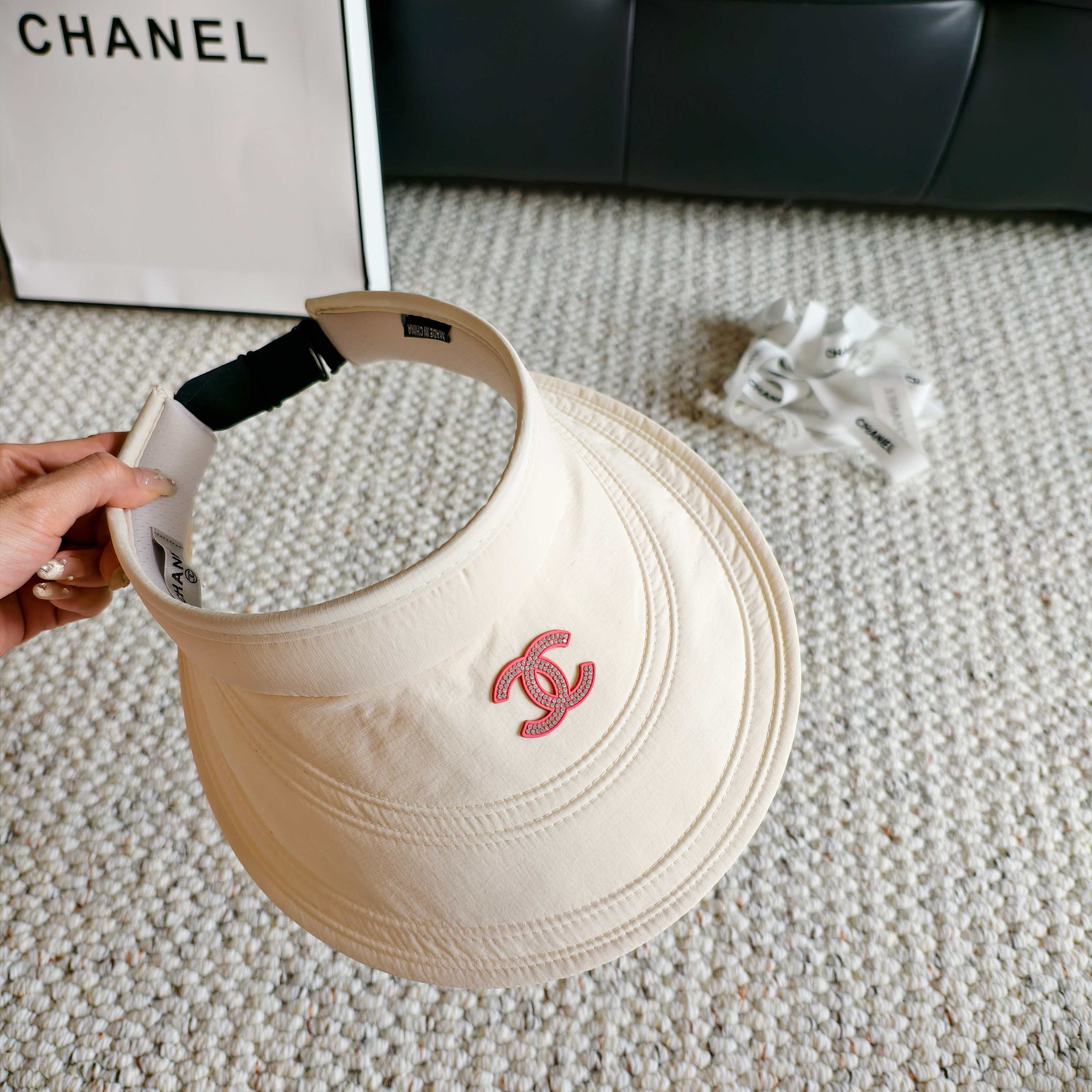 CHANEL 26S EMBROIDERED CC VISOR HAT 336145