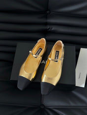MARY JANE GOLDEN MIX BLACK CALFSKIN