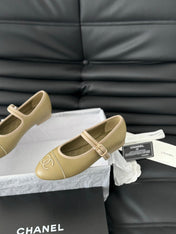 MARY JANE SHOES BEIGE ECRU LAMBSKIN