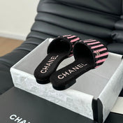 Sheepskins Knit Slippers Black Pink