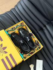 GG & ADIDAS GAZELLE SNEAKER GLOSSY BLACK CALFSKIN