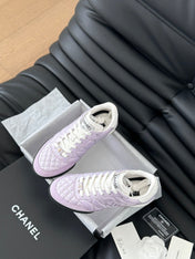 CC SNEAKER IN PALE PURPLE MIX WHITE EMBROIDERED LAMBSKIN