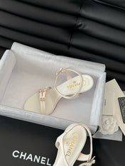 HIGH HEEL 75 MM SANDAL IN WHITE SHEEPSKIN