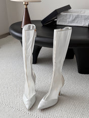 CHANEL 26S THIGH HIGH BOOTS IN WHITE MESH