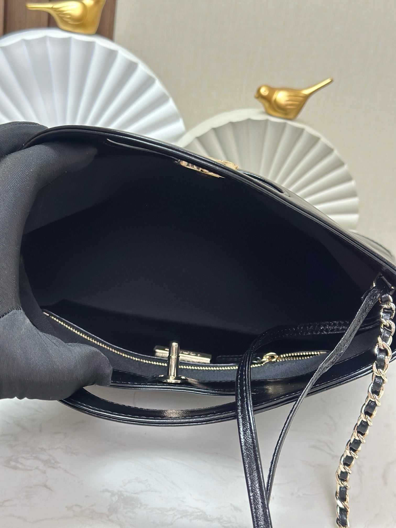 CHANEL 26S MINI SHOPPING BAG 32 IN BLACK LAMBSKIN