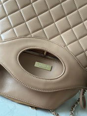 CHANEL 26S MINI SHOPPING BAG 32 IN TAUPE BROWN LAMBSKIN