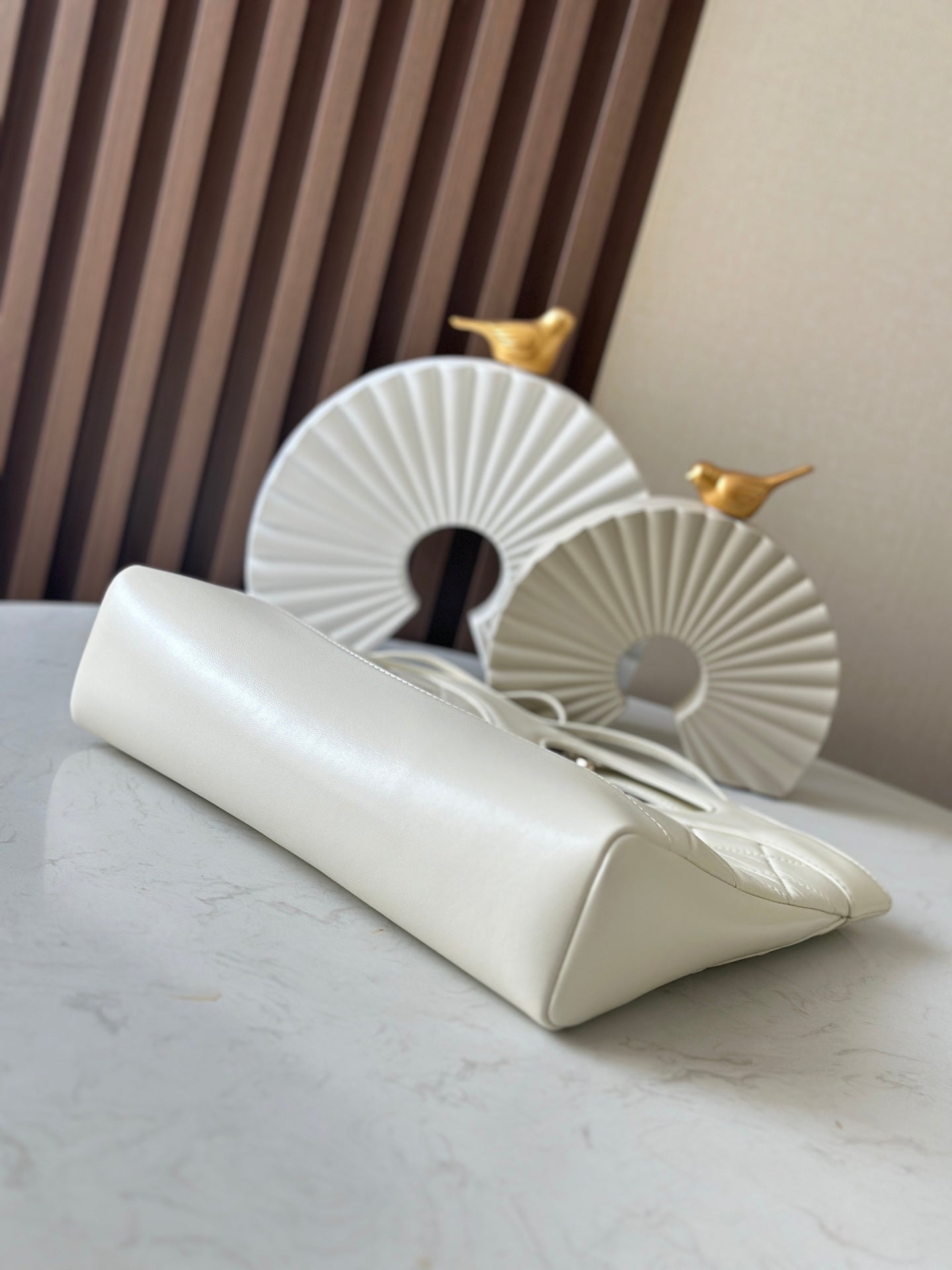 CHANEL 26S MINI SHOPPING BAG 32 IN WHITE LAMBSKIN