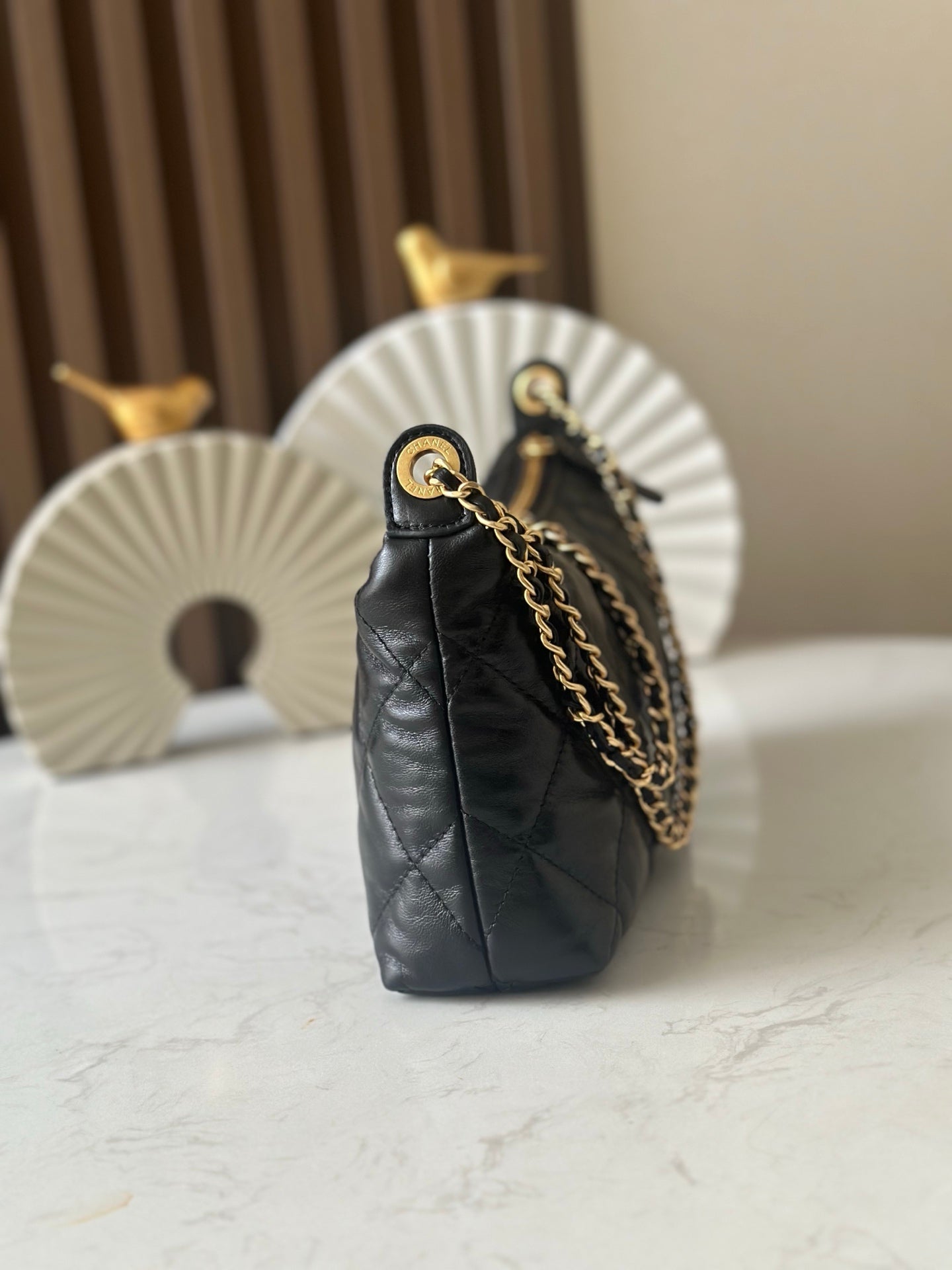 CHANEL 26S HOBO BAG 26 IN BLACK LAMBSKIN