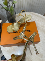 6AM HIGH SANDAL 95 MM IN GOLD LAMBSKIN
