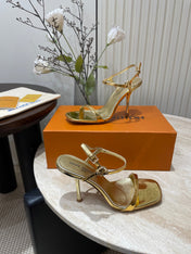 6AM HIGH SANDAL 95 MM IN GOLD LAMBSKIN
