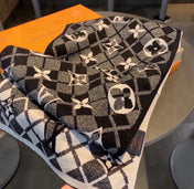 SCARF 180 CM IN BLACK MIX WHITE CASHMERE 398237