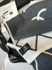 SCARF 180 CM IN MOUSE GRAY MIX WHITE CASHMERE 401970