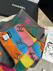 RAINBOW SCARF 180 CM IN COLORFUL CASHMERE AND WOOL 401988