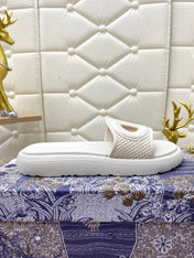 DIOR FLAT SLIDES 25S IN WHITE TPU